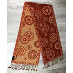 Scarf Kandahar 100 % Merino Wool Saffron shades 64 "long 13 " wide Fringe Womans